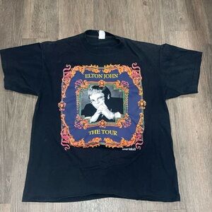Black vintage 92-93 Elton John World Tour T-Shirt